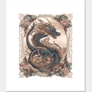 Pink Vintage Dragon Posters and Art